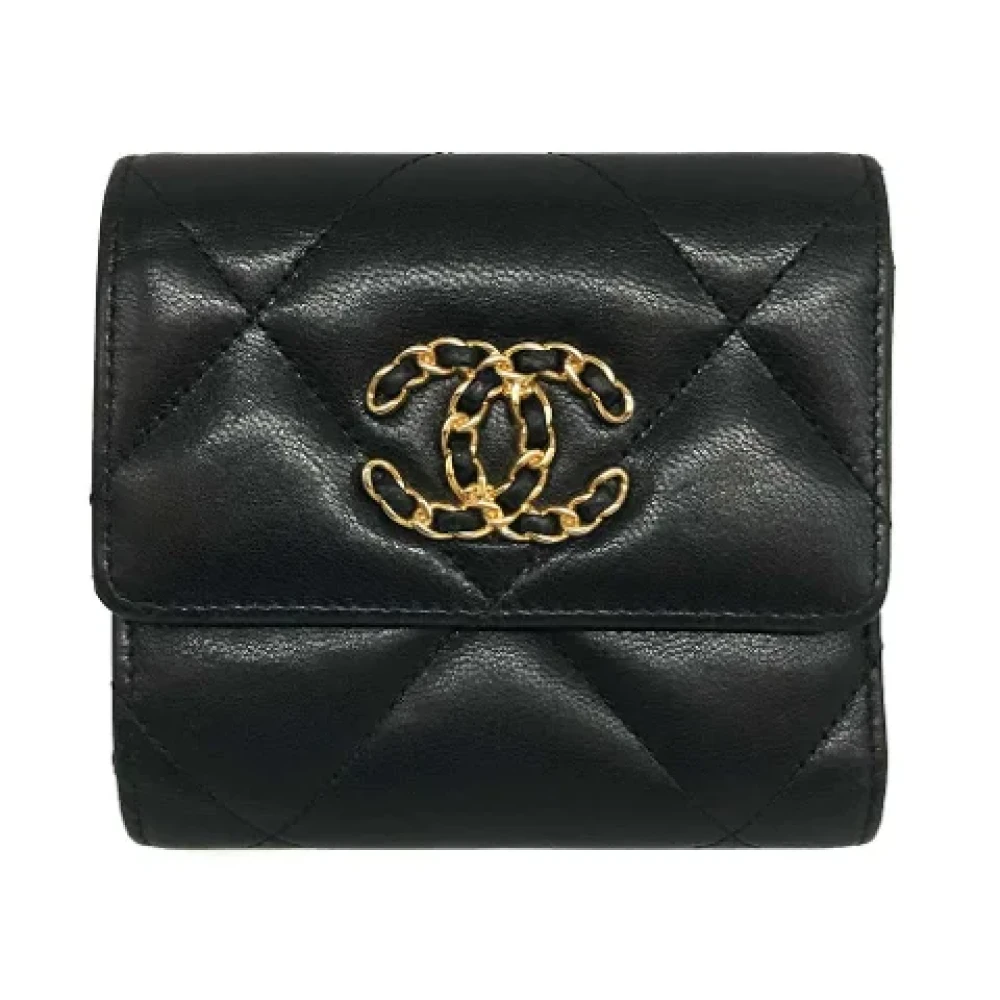 Chanel Vintage Pre-owned Leather wallets Black Dames