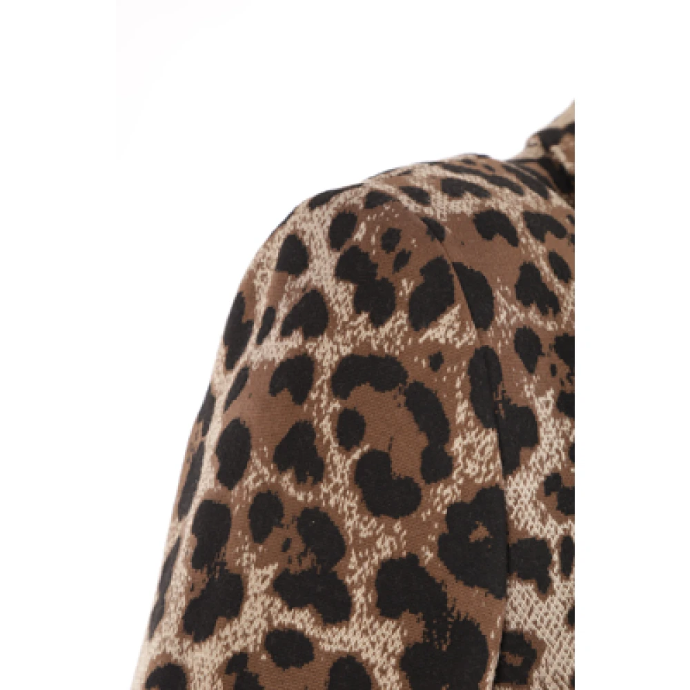 Dolce & Gabbana Double-breasted jacquard jas met dierenprint Multicolor Dames
