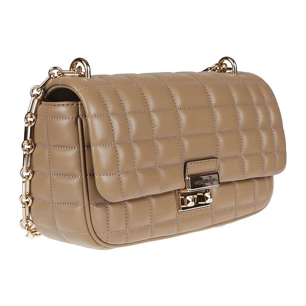 Michael Kors Gestikte Schoudertas met Ketting Brown Dames