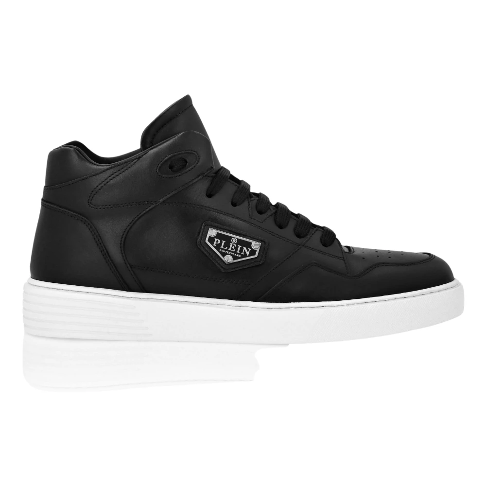 Philipp Plein Nappa Leather Mid Top Sneakers unisex Schoenen Zwart