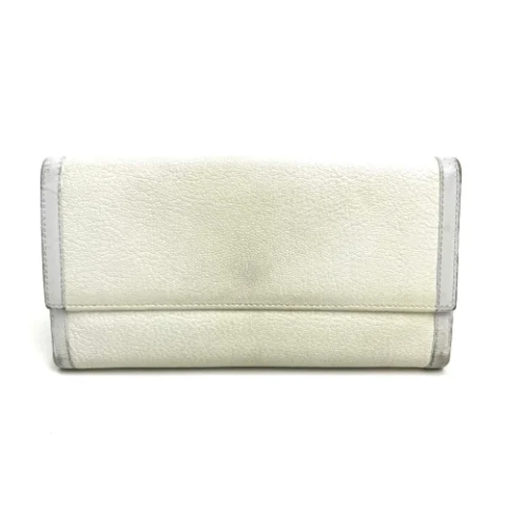 Bvlgari Vintage Pre-owned Leather wallets White Dames