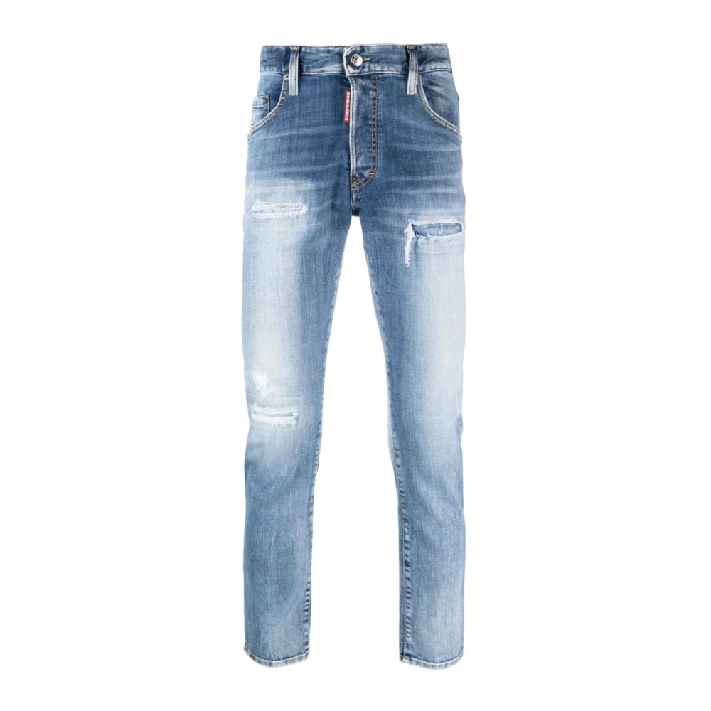 Dsquared2 Lichtblauwe Distressed Skinny Jeans Blue Heren