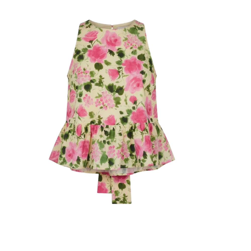 Liu Jo Women's Multicolor Sleeveless Tops, Xs, Floral Print Top