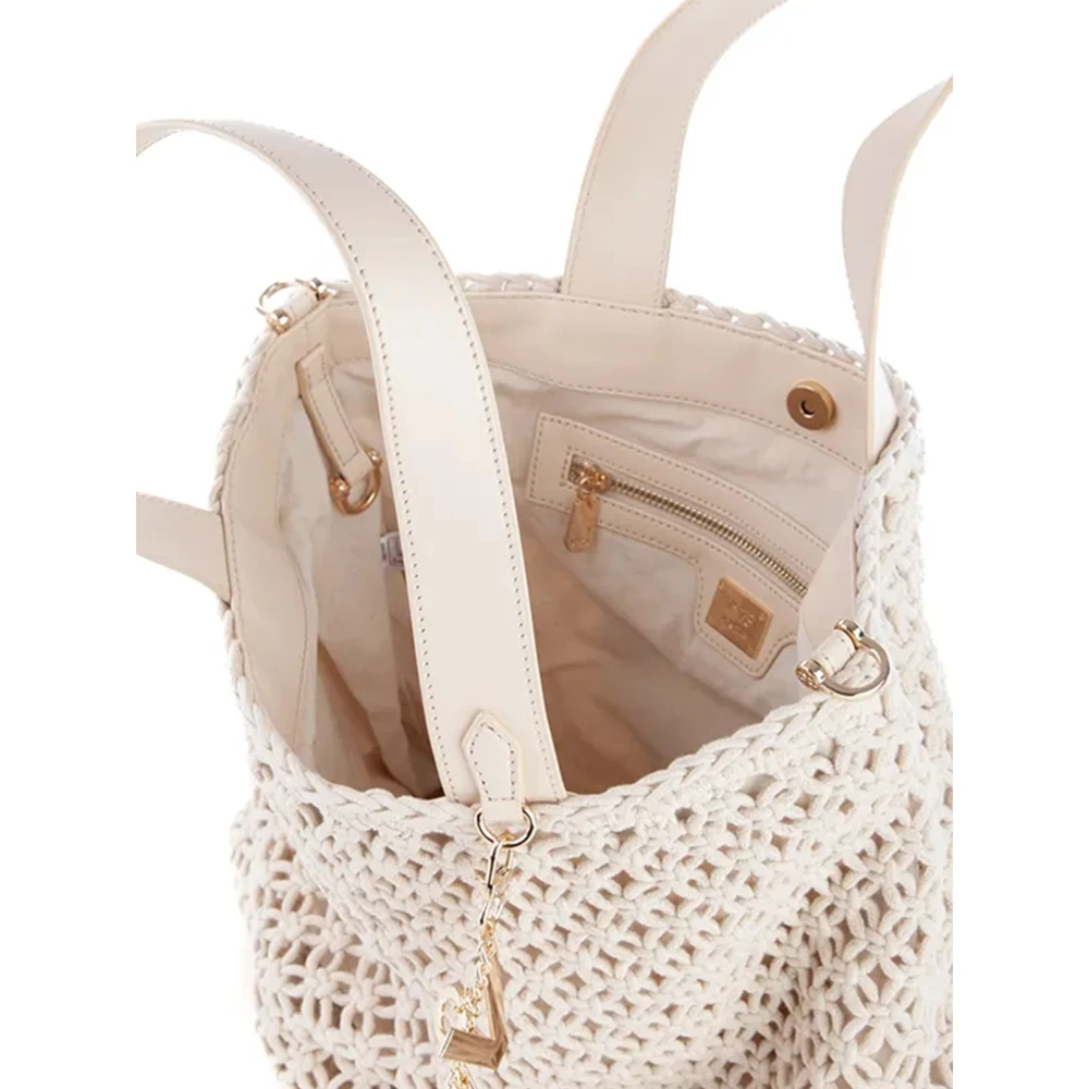 V73 Gevlochten Tote Tas in Beige Dames