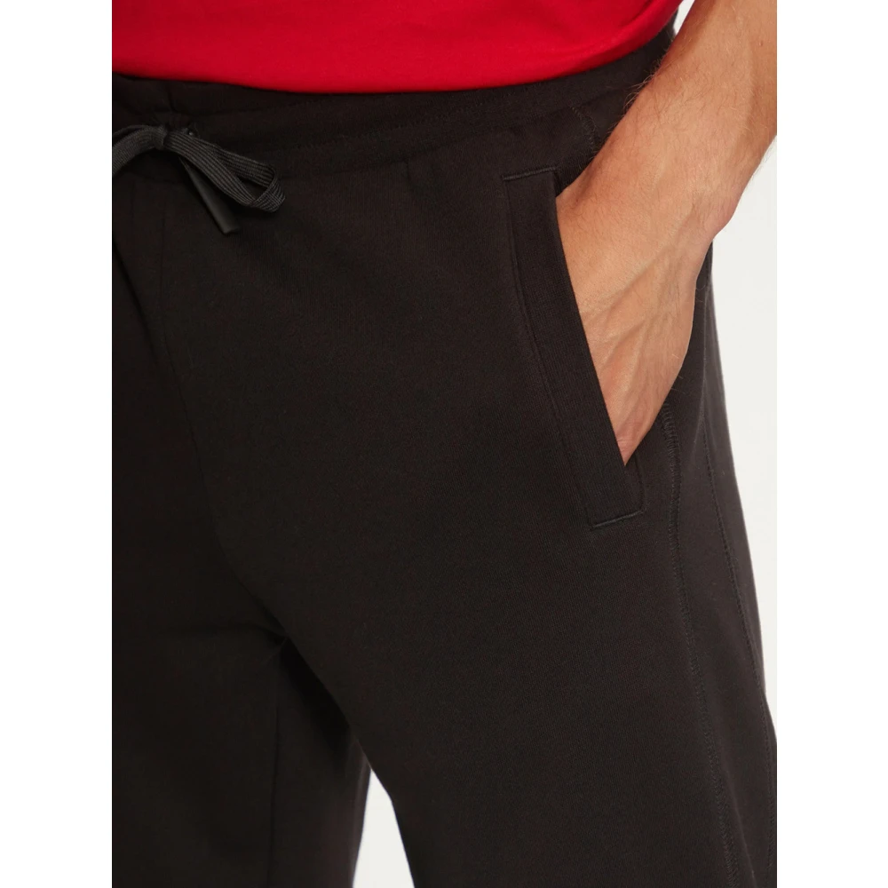 Emporio Armani EA7 Zwarte Broek Regular Fit Elastische Taille Black Heren