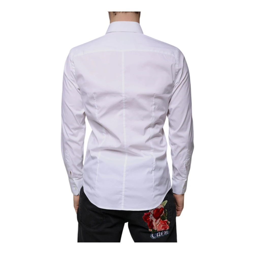 Dolce & Gabbana Slim Fit Overhemd Klassieke Kraag White Heren