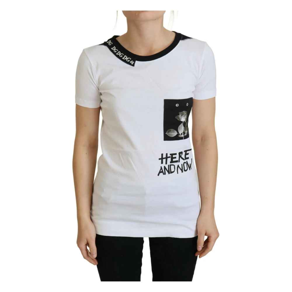 Dolce & Gabbana Women's White T-Shirts, 2XS, Crew Neck T-Shirt