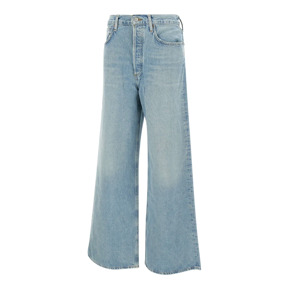 Agolde Women's Blue Regenerated Cotton Denim Jeans- Light - Wide Jeans - W26 - Jeans