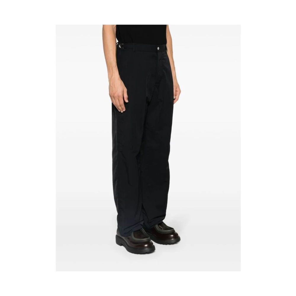 Jacquemus Zwarte Katoenen Drukknop Broek Black Heren