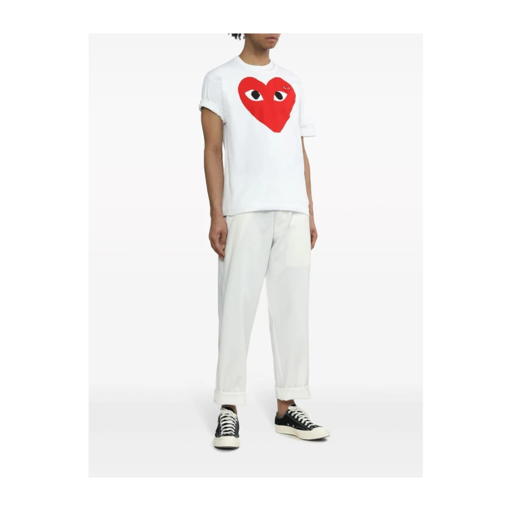 Comme des Garçons Logo Print Crew Neck T-shirt White Heren
