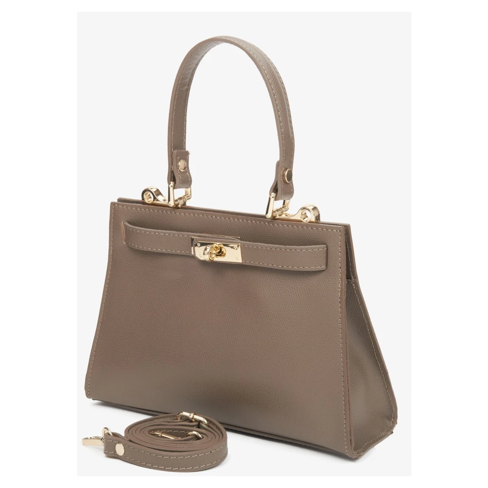 Estro Bruine Satchel Handtas gemaakt van Premium Italiaans Echt Leer Brown Dames