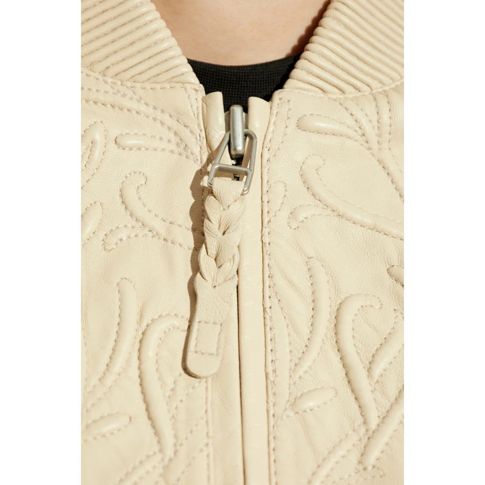 Munthe Leren jas 'Ferril' Beige Dames