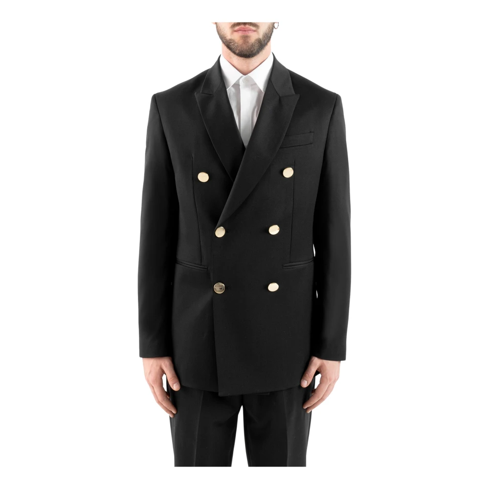 Corsinelabedoli Dubbelbreasted jassen met lans revers Black Heren