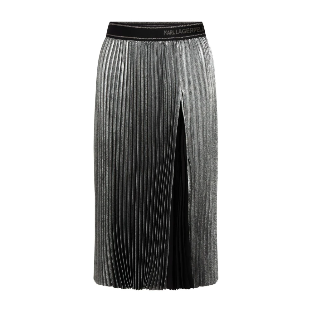 Karl Lagerfeld Zilveren Geplisseerde ROK Gray Dames