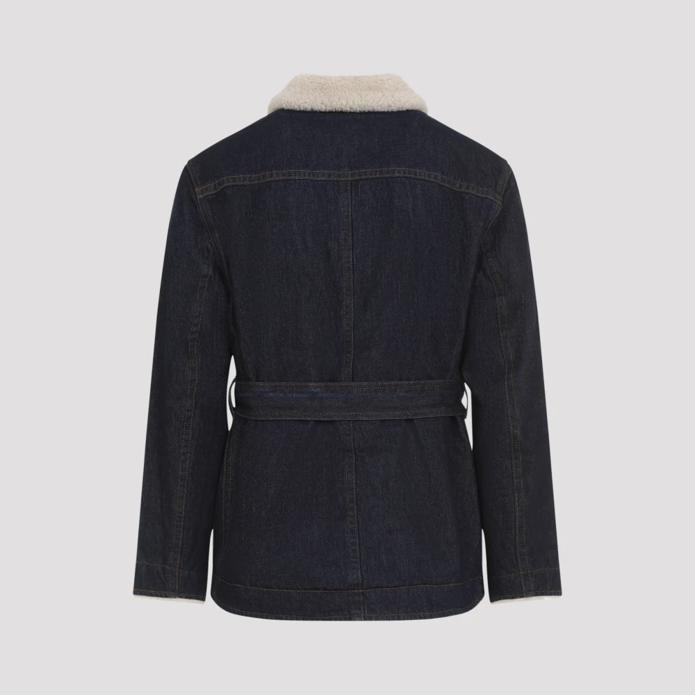 Dries Van Noten Blauwe Casual Jas Aw24 Blue Heren
