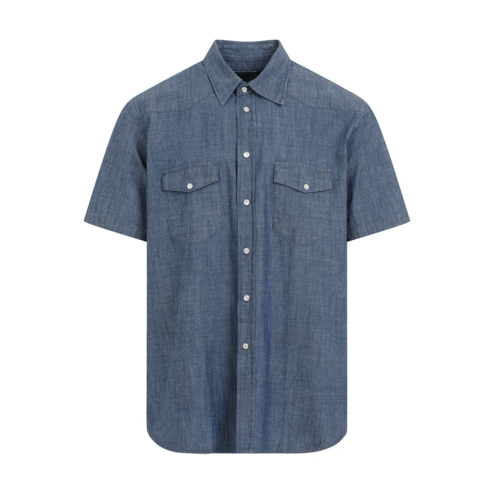 Universal Works Indigo Western Garage Shirt Blue Heren