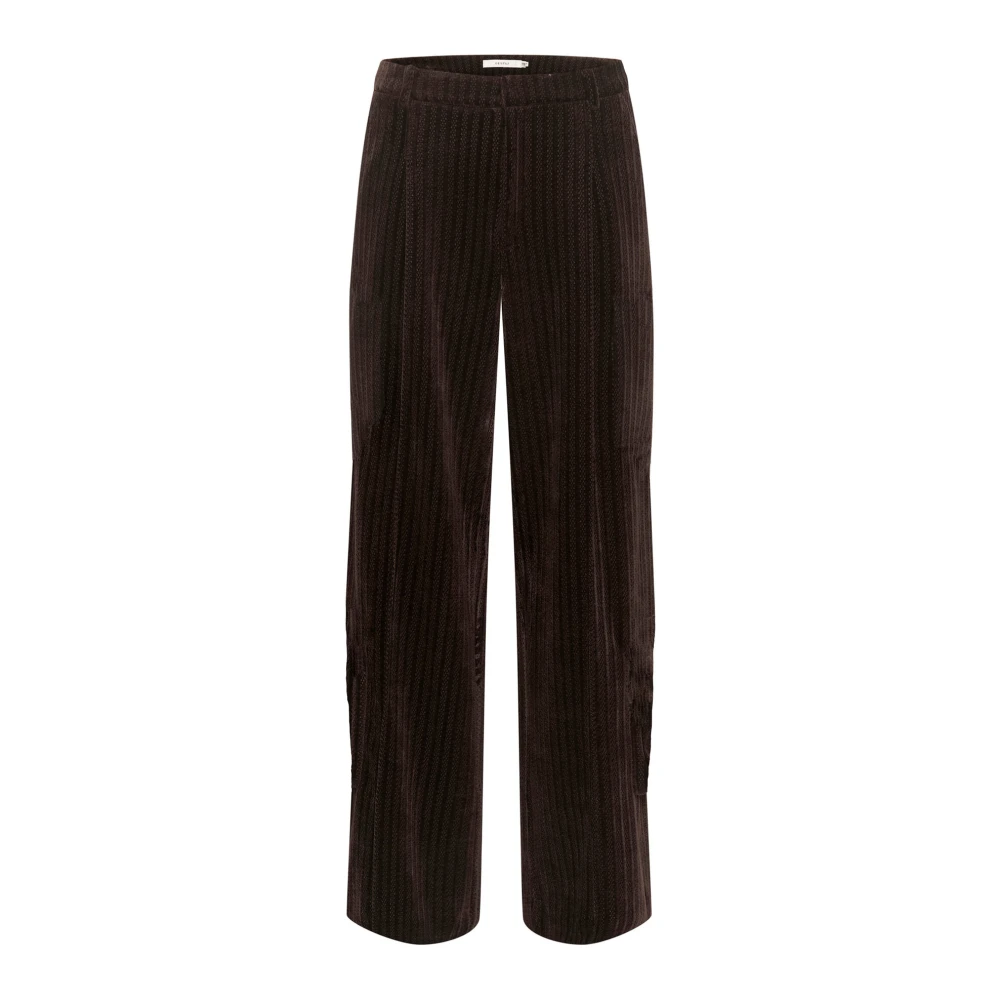 Gestuz Wijde Hoge Taille Broek Brown Dames