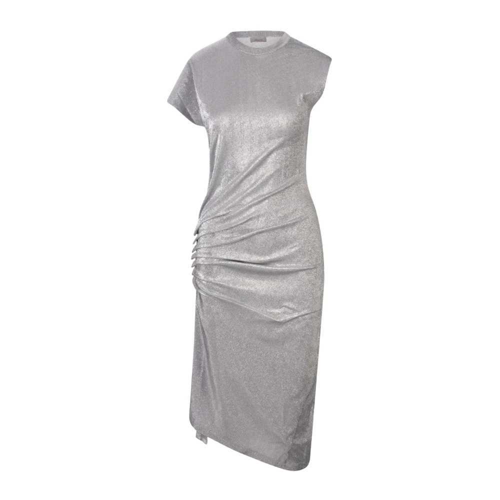 Rabanne Women's Silver Lurex Draped Midi Dress