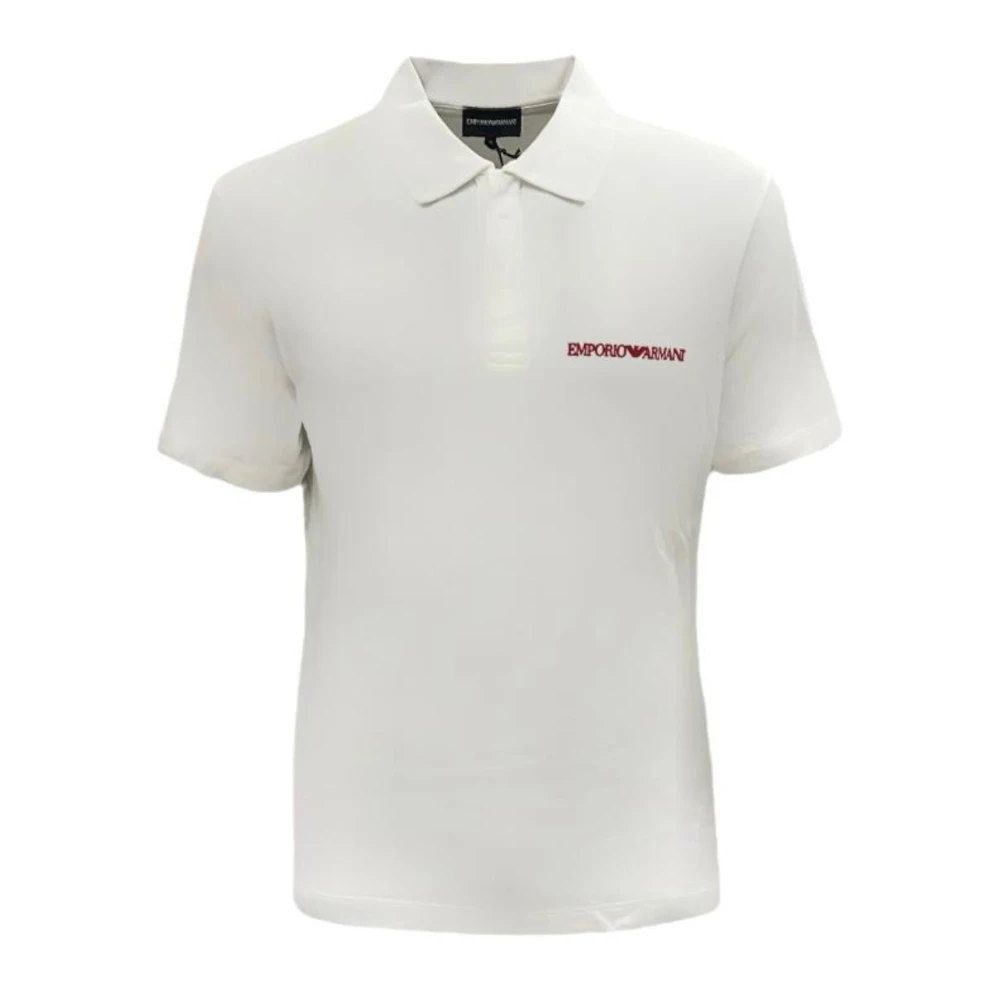 Emporio Armani Polo shirt met logoprint White Heren