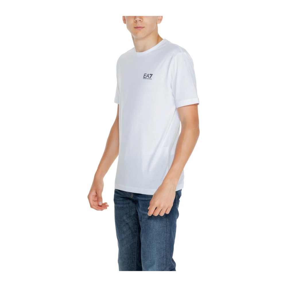 Emporio Armani EA7 Witte Katoenen Crew Neck T-shirt White Heren