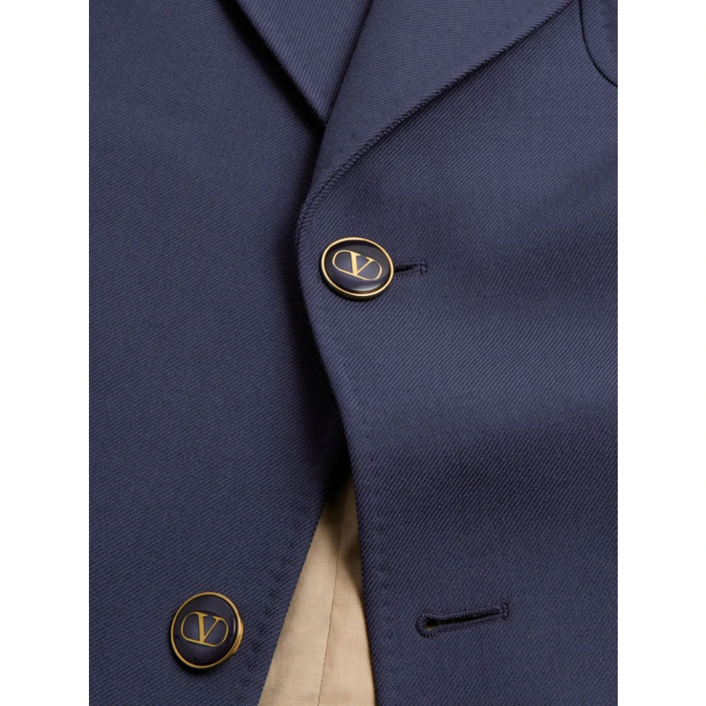 Valentino Blauwe knoopsluiting trenchcoat Blue Heren
