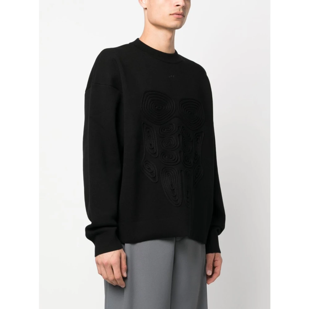 Off White Zwarte Sweaters met Voor Detail Black Heren