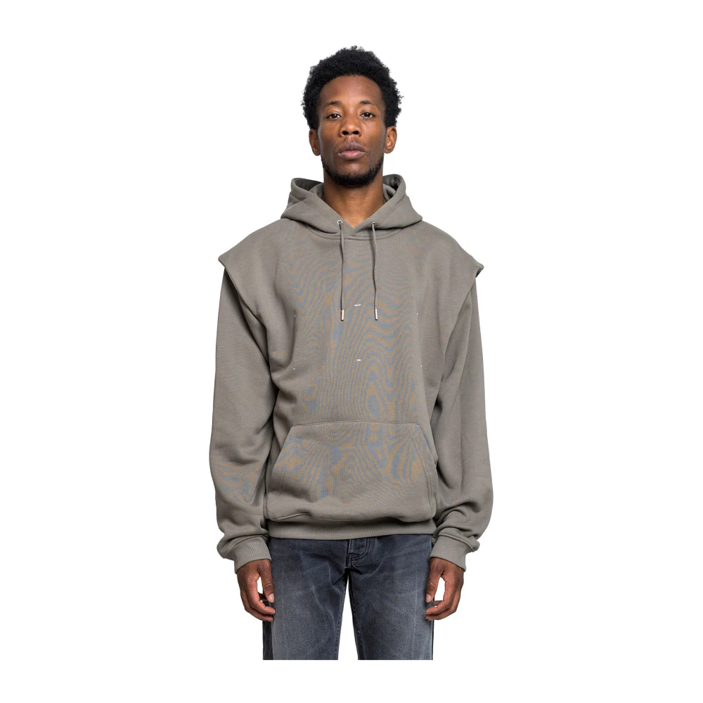 Heliot Emil Minimalist Logo Hoodie Dusty Green Heren