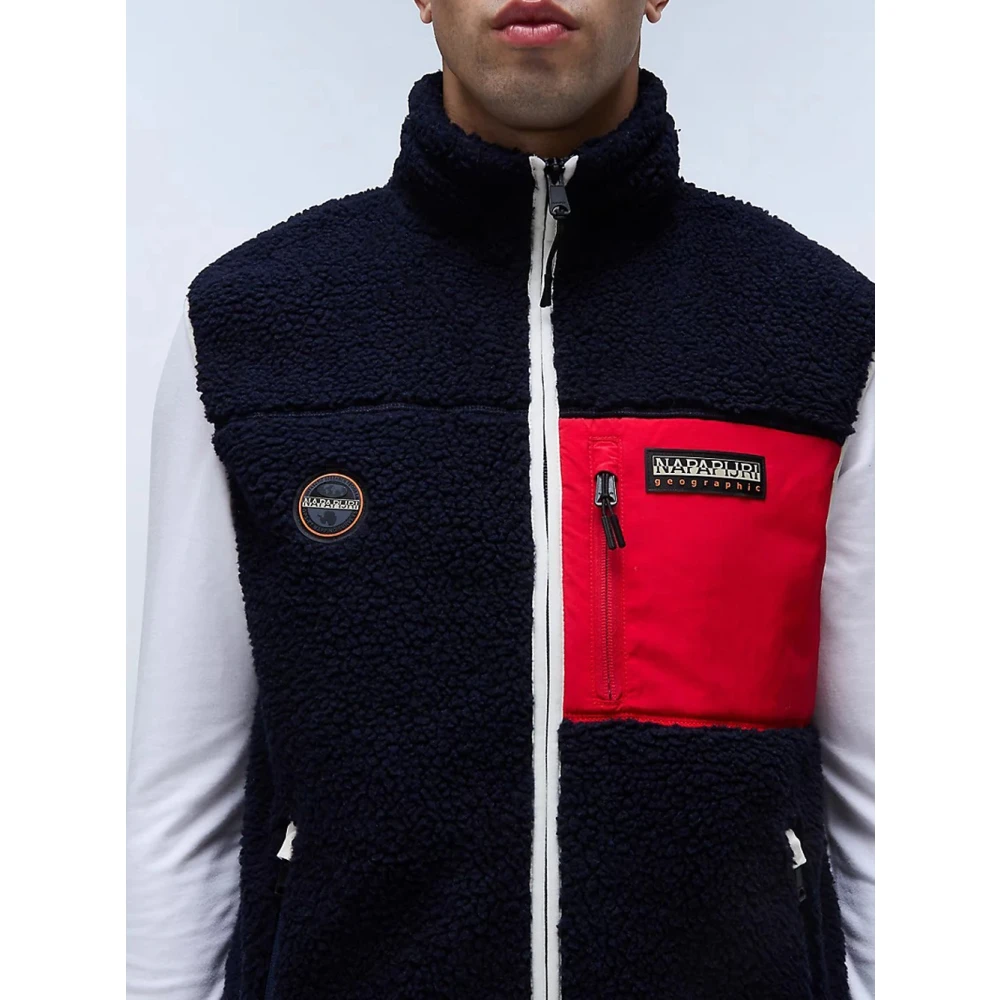 Napapijri Blauwe Outdoor Stijl Fleece Vest Blue Heren