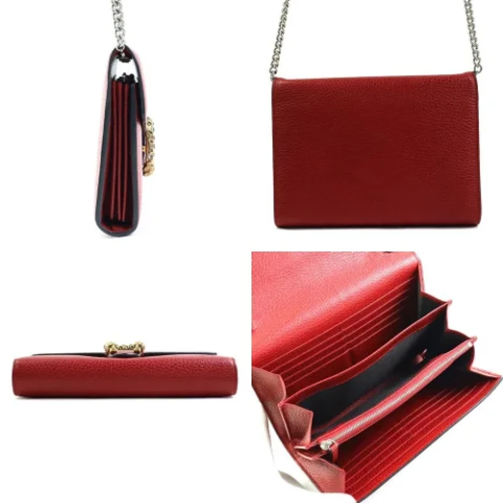 Gucci Vintage Pre-owned Leather wallets Red Dames