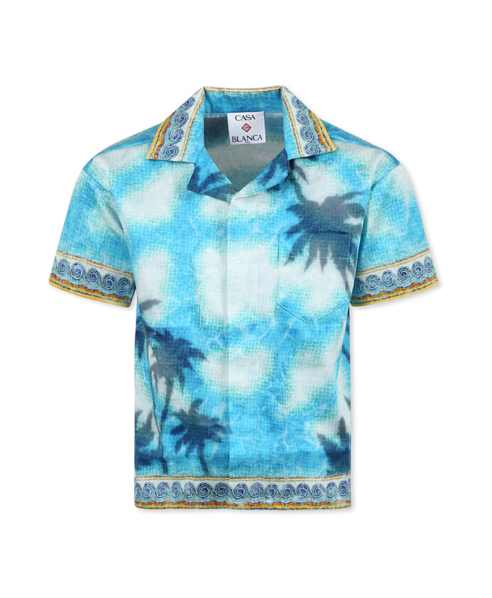 chemise-a-manches-courtes-en-coton-imprime-palmiers