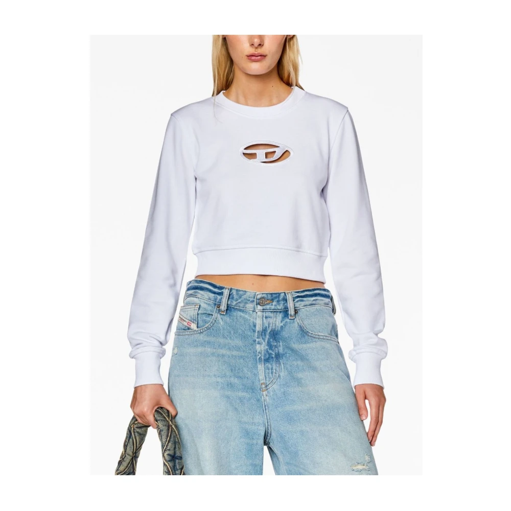 Diesel Slimmy Groene Trui Gebreide Kleding White Dames