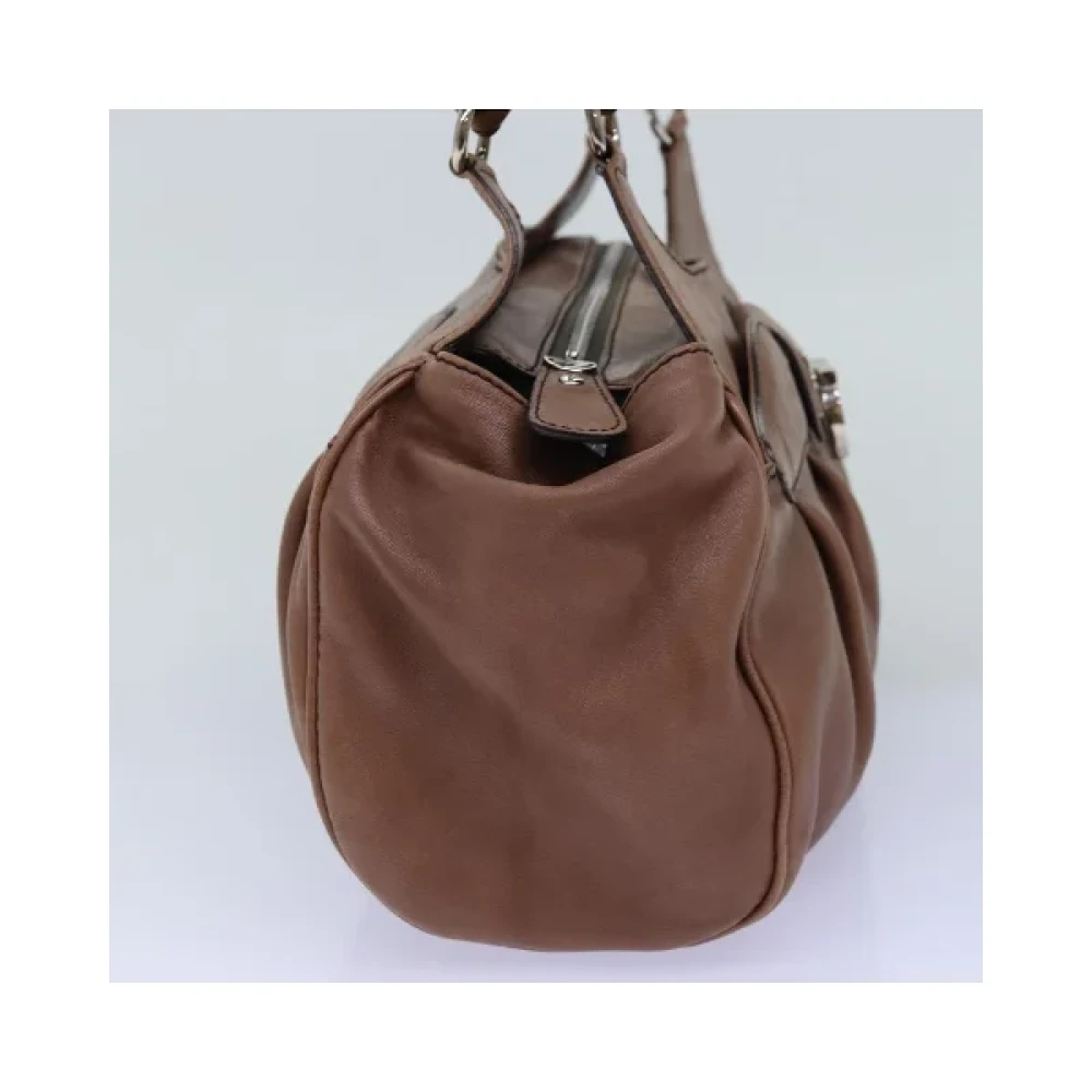 Salvatore Ferragamo Pre-owned Leather handbags Brown Dames
