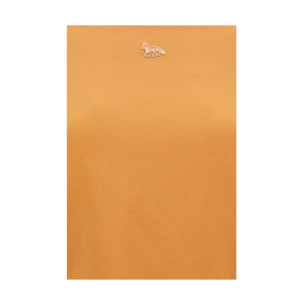 Maison Kitsuné Minimalistisch Logo Katoenen T-shirt Orange Dames