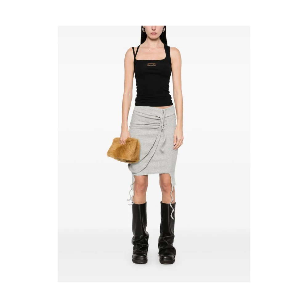Ottolinger Zwarte Top met Vierkante Halsuitsnijding Black Dames