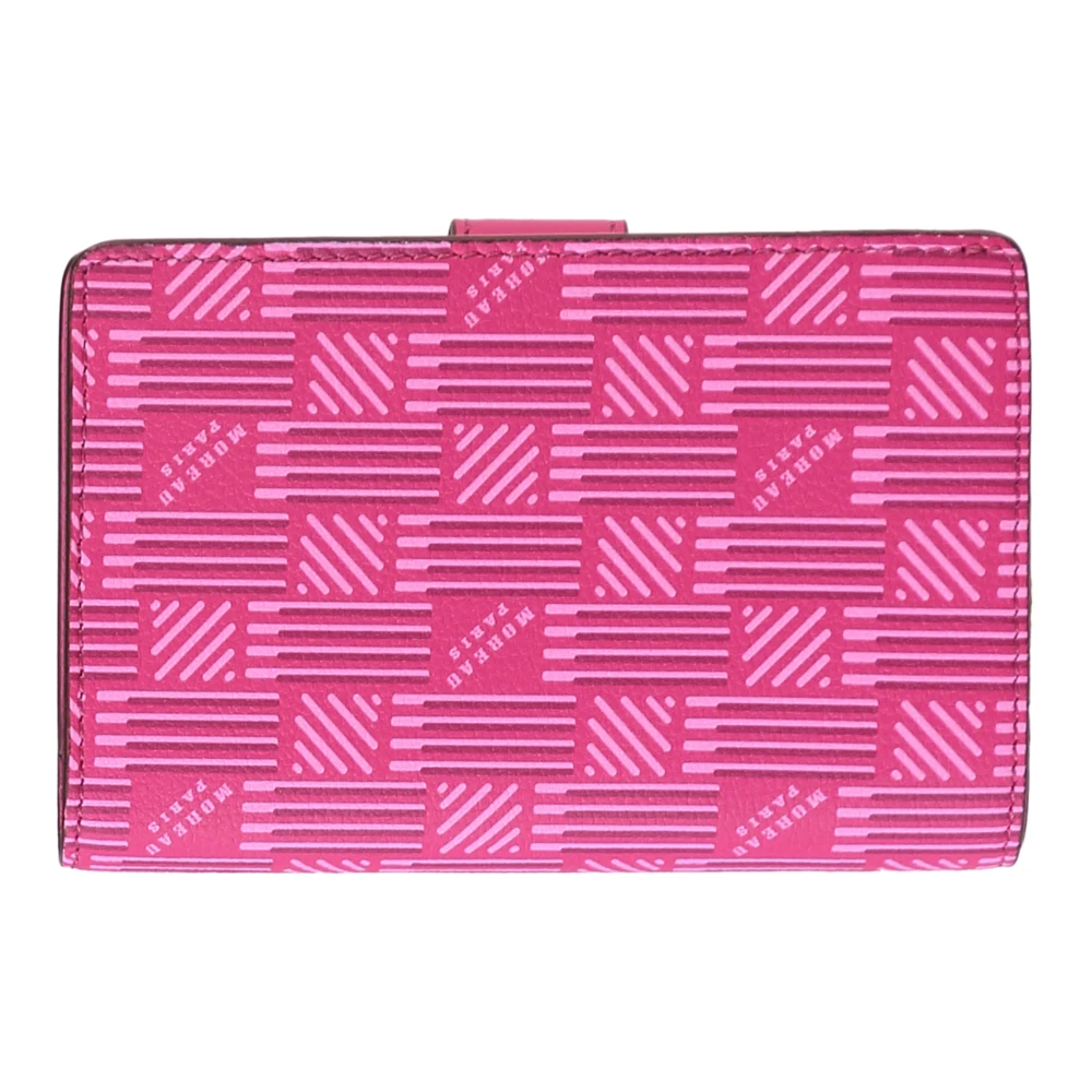 Moreau Paris Logo Print Leren Portemonnee Pink Dames
