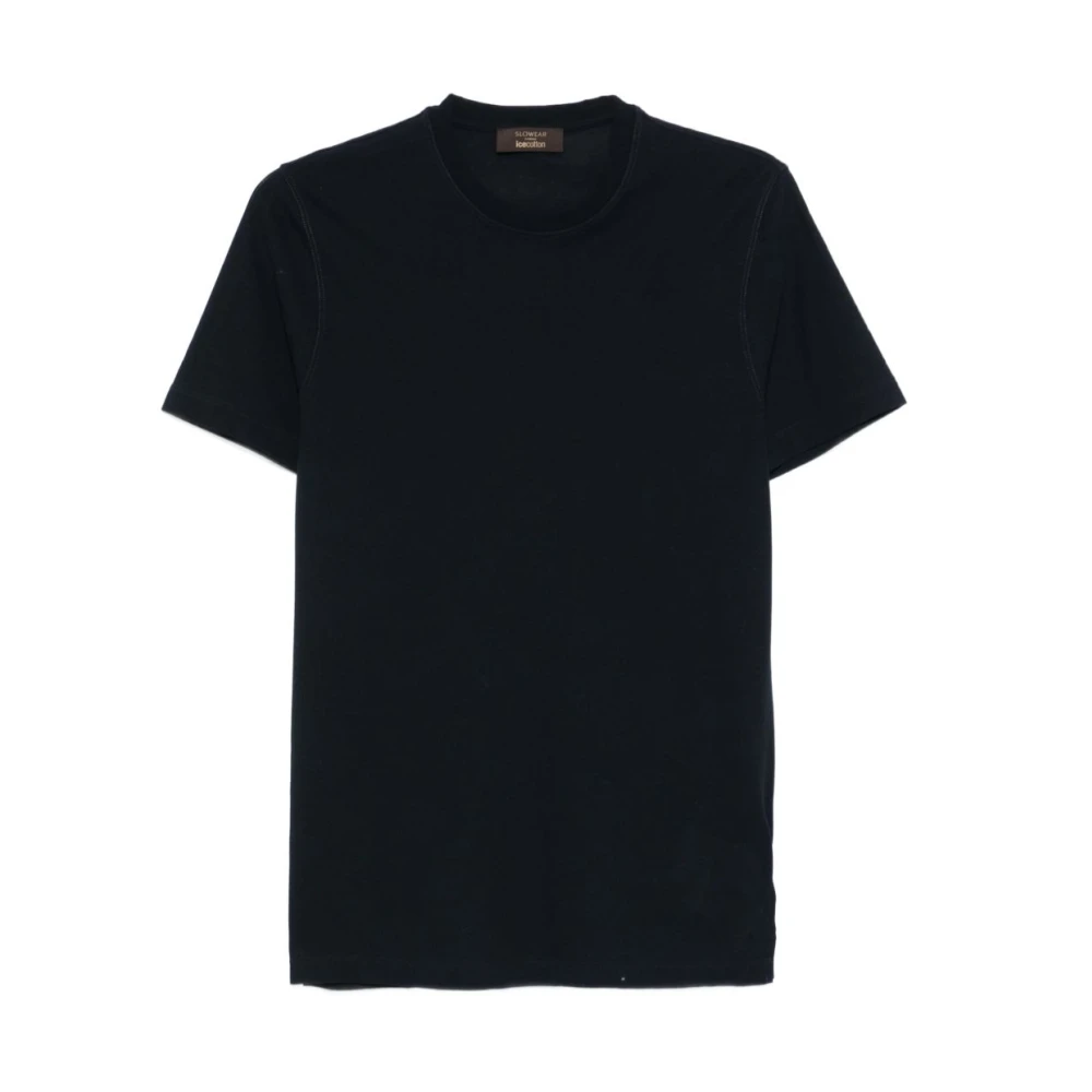 Zanone Uomo Blu T-Shirt In Cotone Con Scollo Rotondo