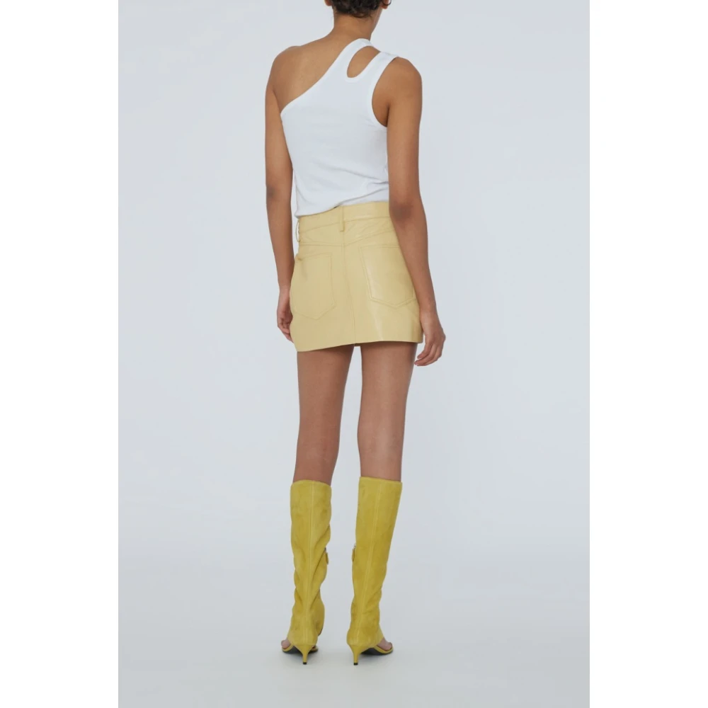 Remain Birger Christensen Leather Skirts Beige Dames