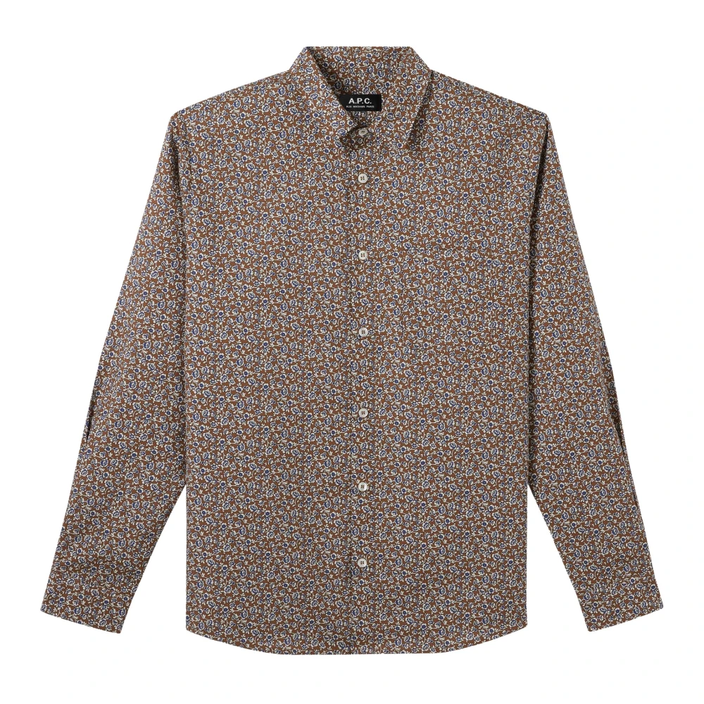 A.p.c. Men's Brown Casual Shirts,, Shirts Small