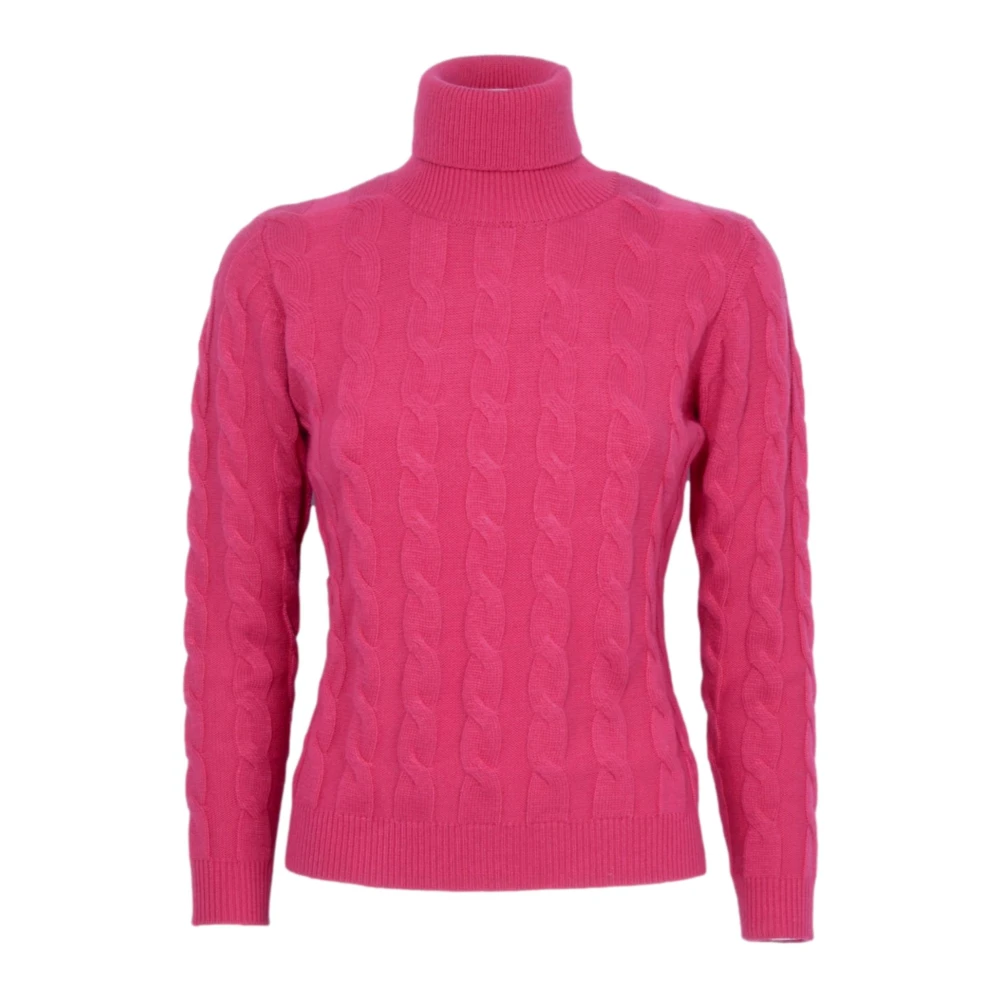 Cashmere Company Women's Pink Turtlenecks, S, Turtleneck