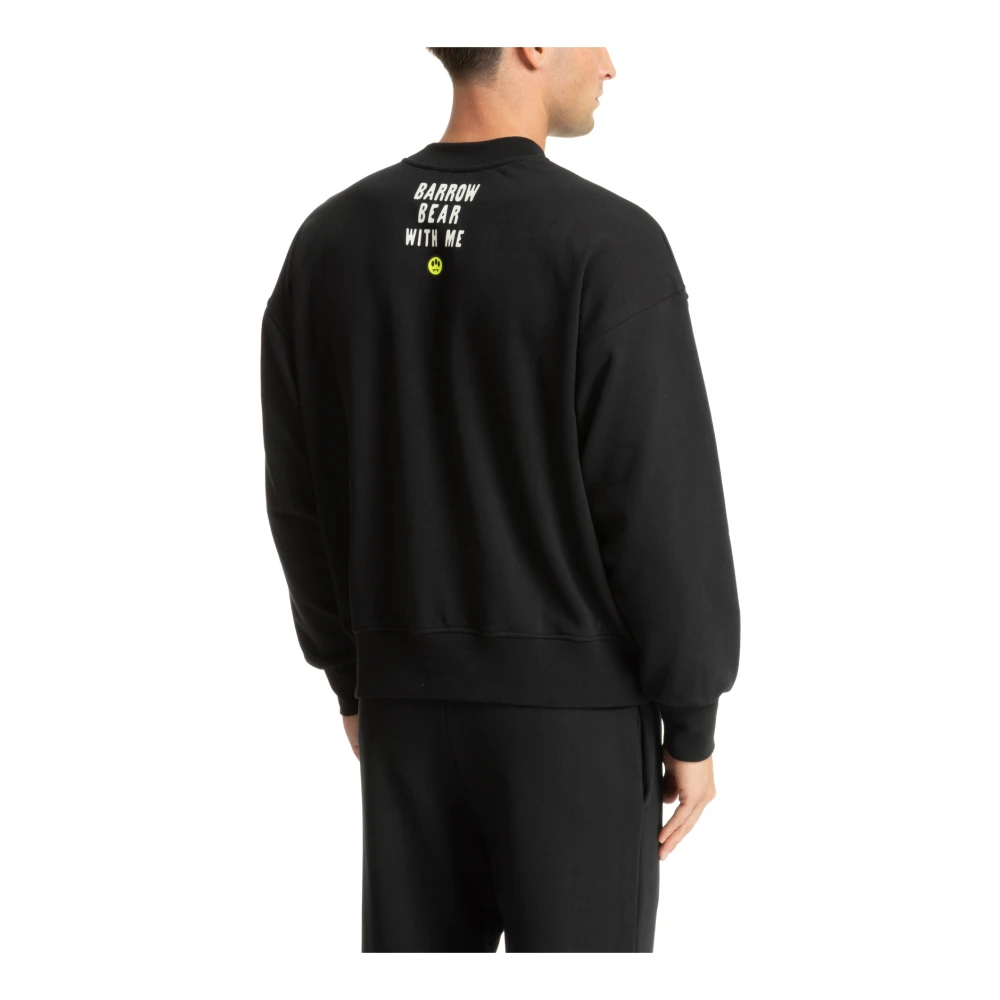 Barrow Effen Logo Teddy Sweatshirt Black Heren