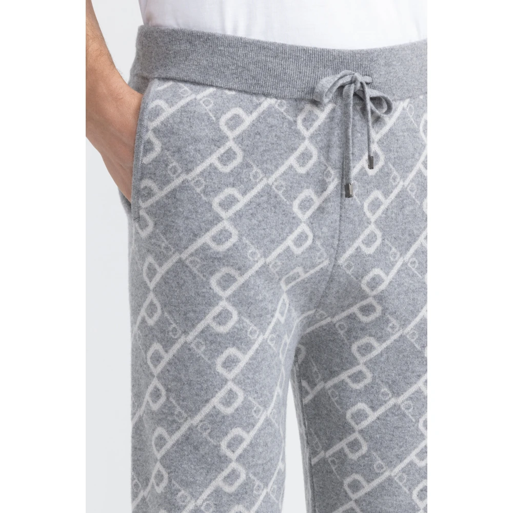 PESERICO Wollen blend logo broek Gray Heren