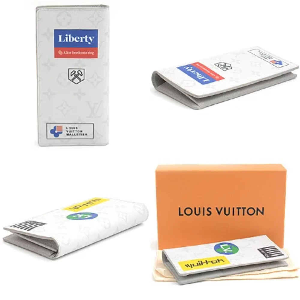 Louis Vuitton Vintage Pre-owned Canvas wallets White Heren