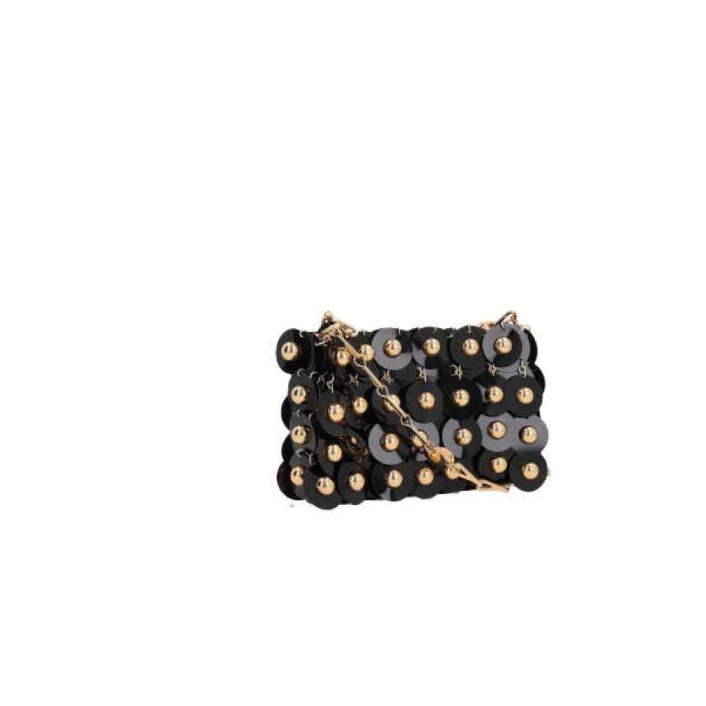 Paco Rabanne Paillet Schoudertas met Metalen Sferen Black Dames