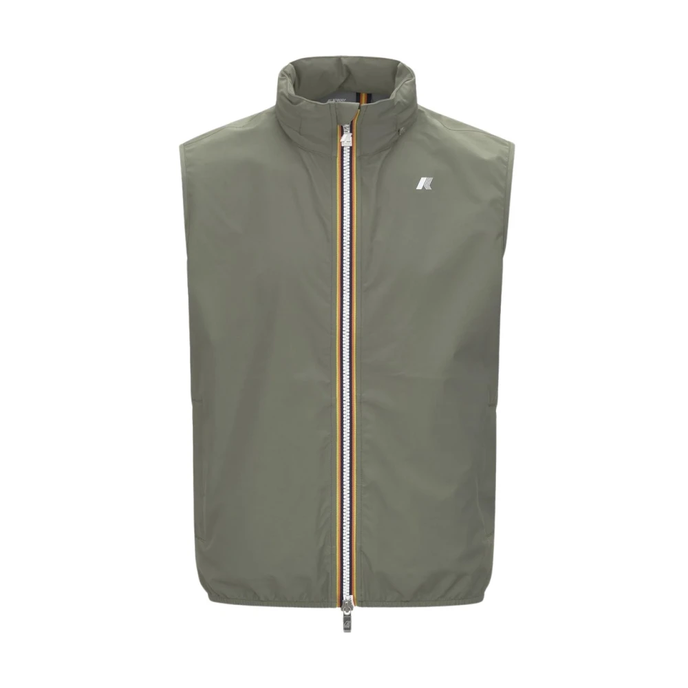 K-Way Mannelijk Groente Jassen Heren, Groen, M, Polyester, Valen Stretch Dot Vest
