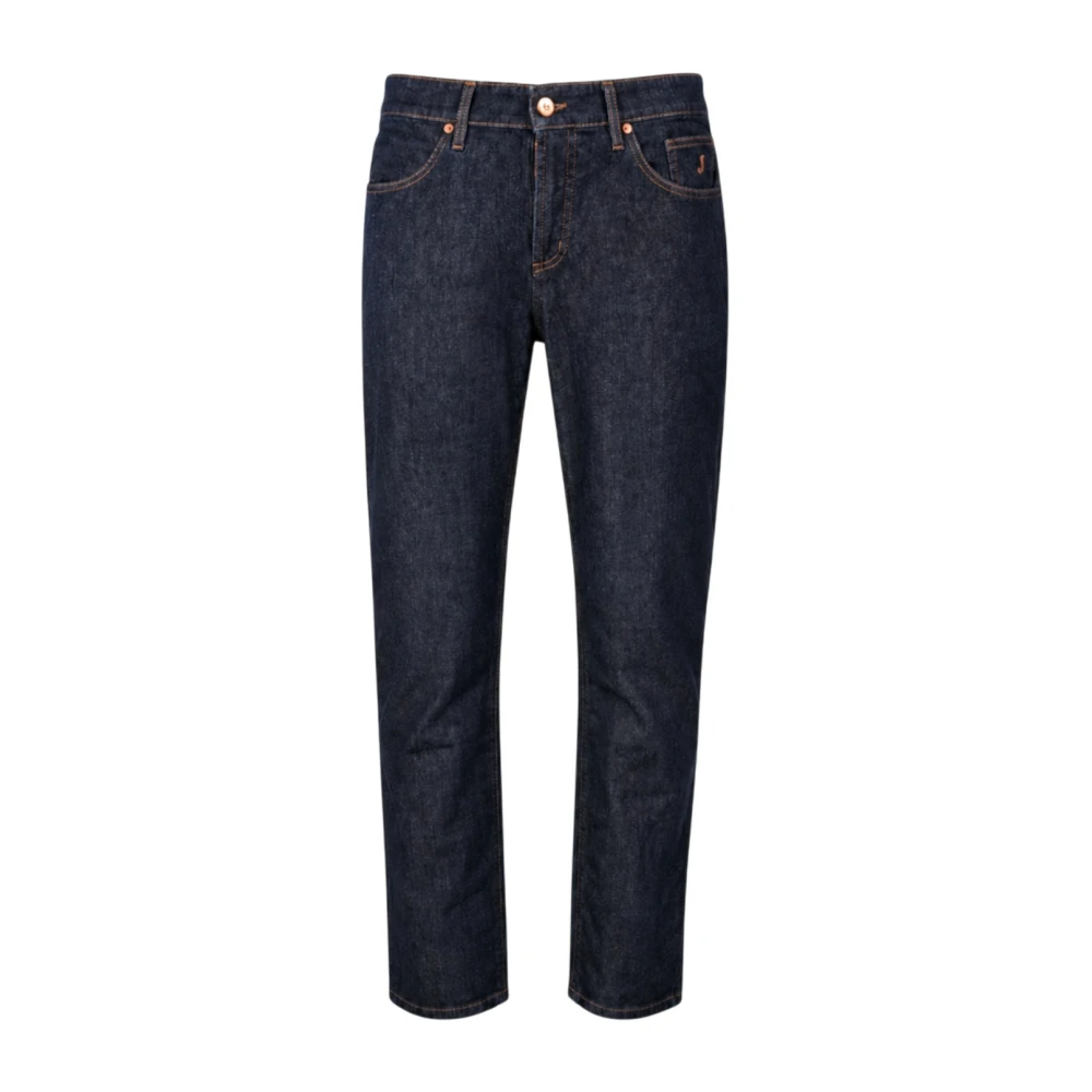 Jeckerson Blue Straight Fit Jeans, Male, W40, Trousers