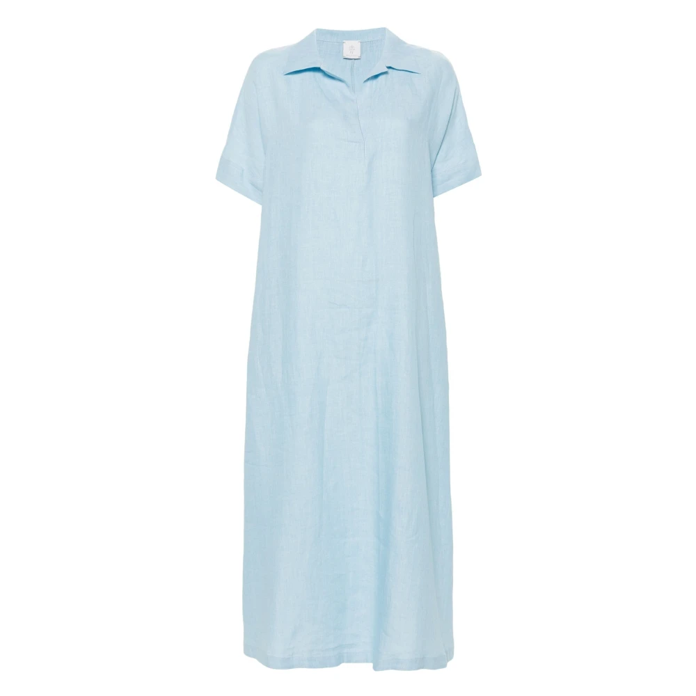 Eleventy Women's Blue Long Dress With Slits - Maxi Dresses - M - Dresses
