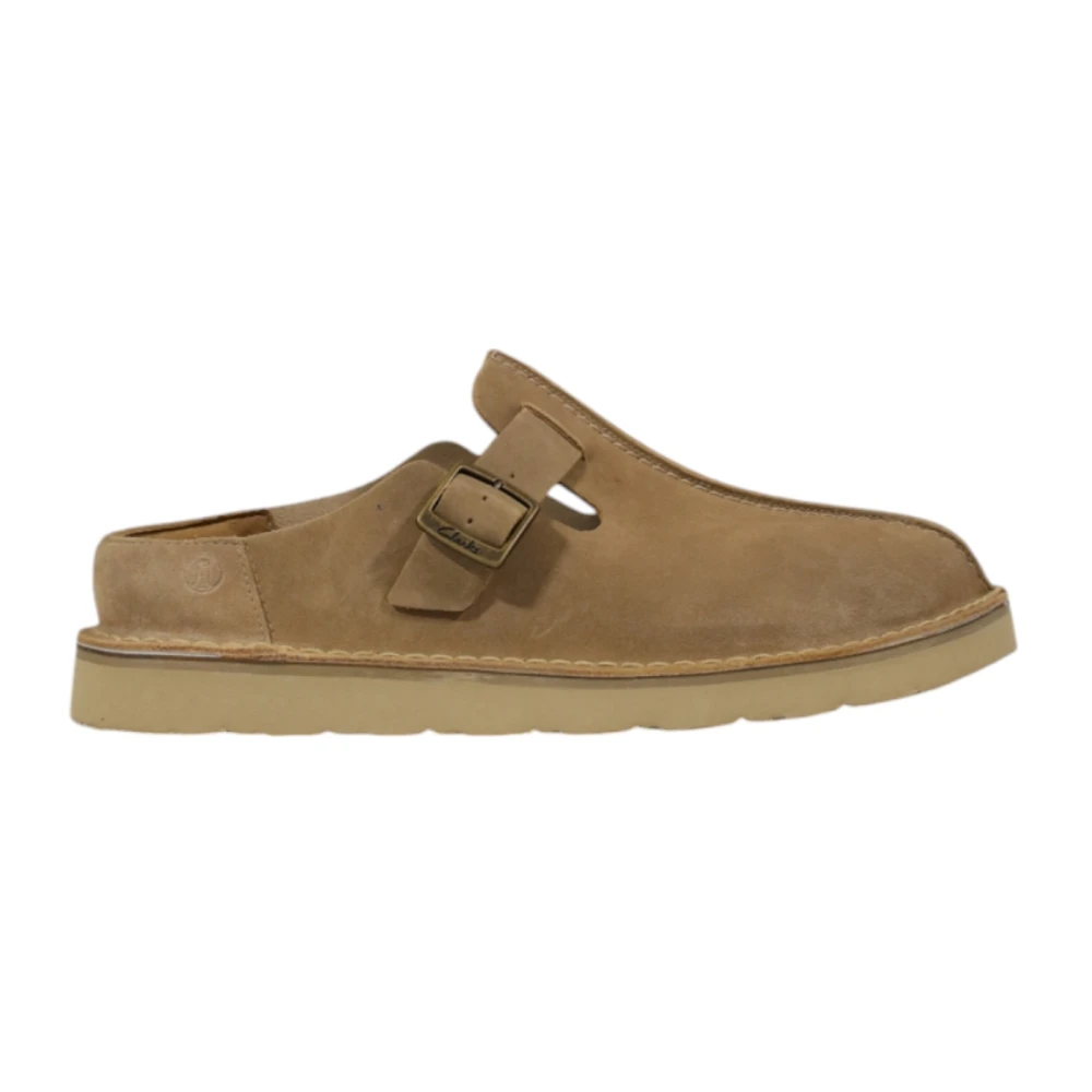 Clarks Men's Brown Suede Leather Mules Size 11 Uk