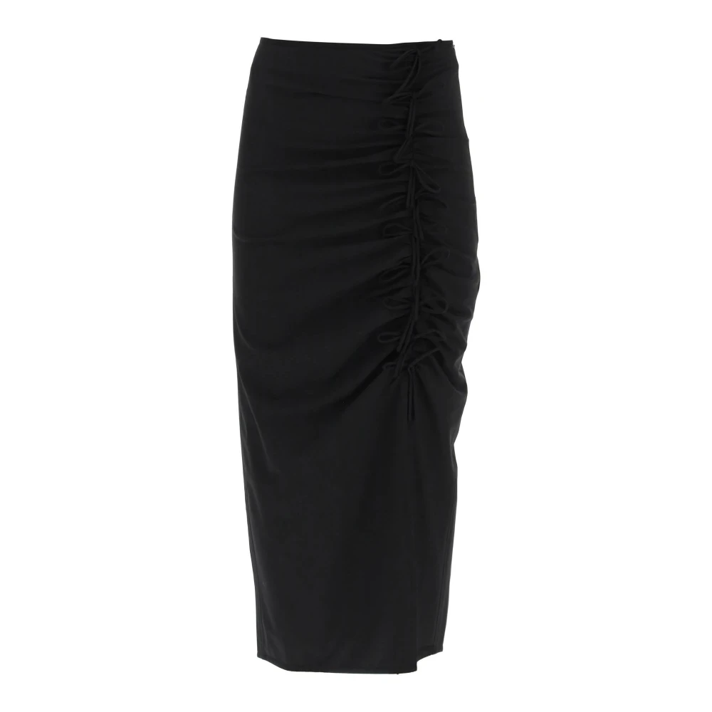 Ganni Midi Rok met Sierlijke Strikken Black Dames