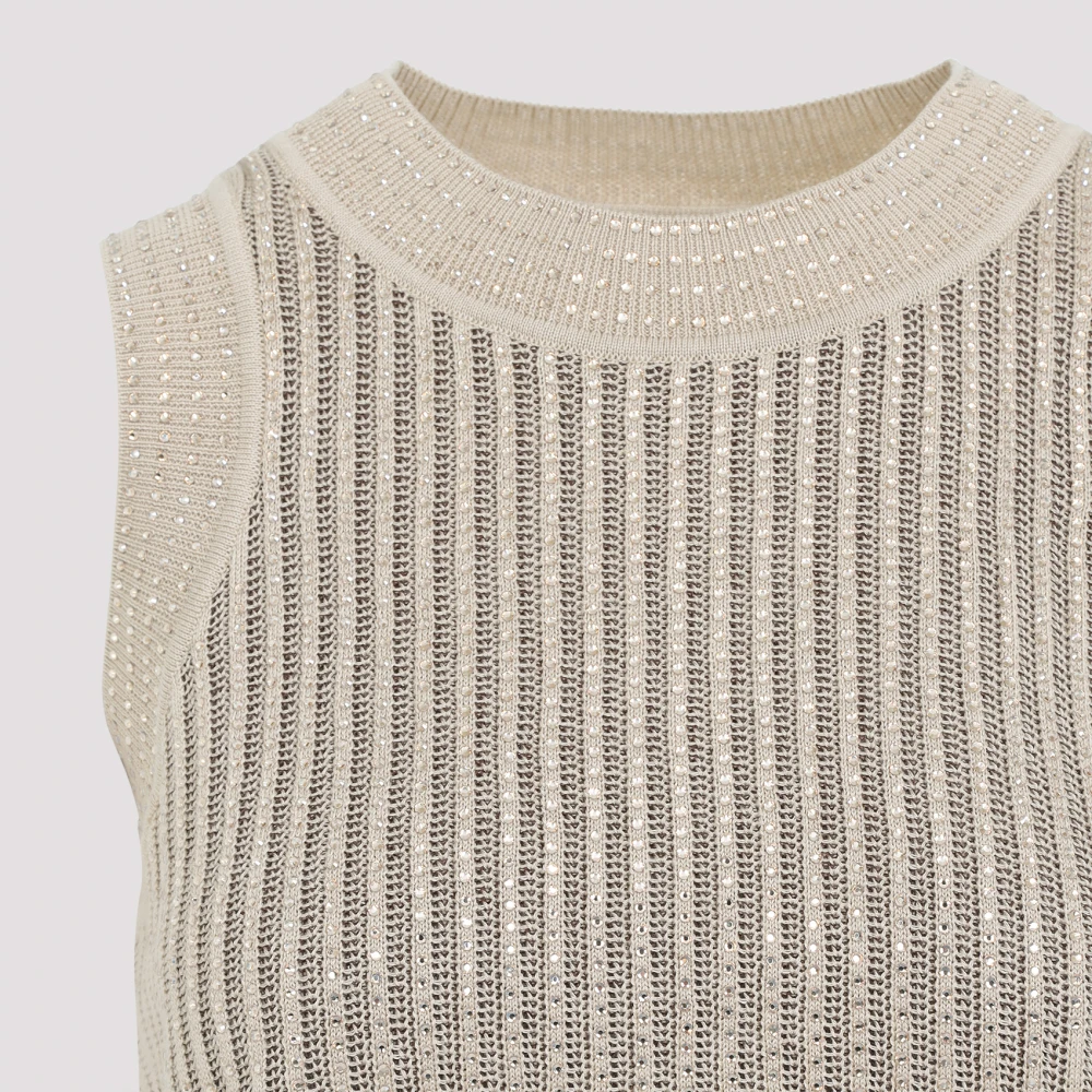 Ermanno Scervino Luxe kristalversierde bovenkleding Beige Dames
