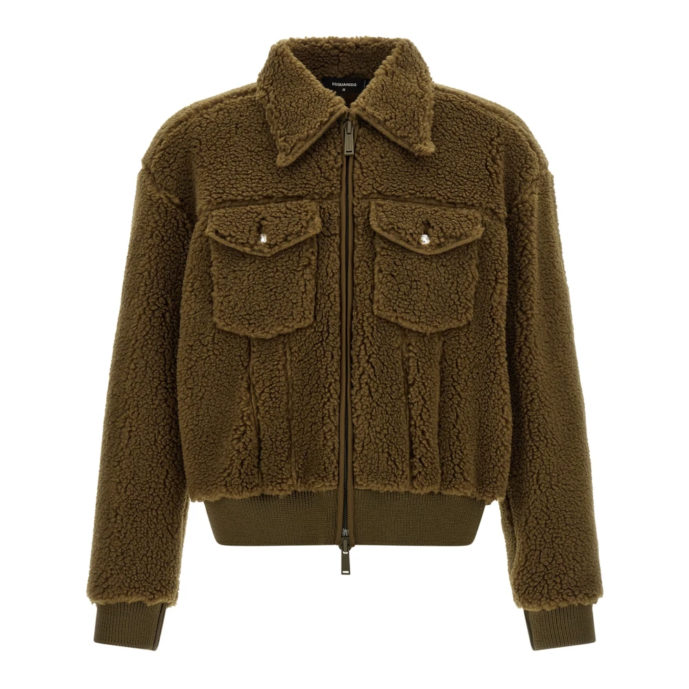 Dsquared2 Teddy Jacket - Male - Faux Fur & Shearling Jackets - Brown - Xl - Jackets